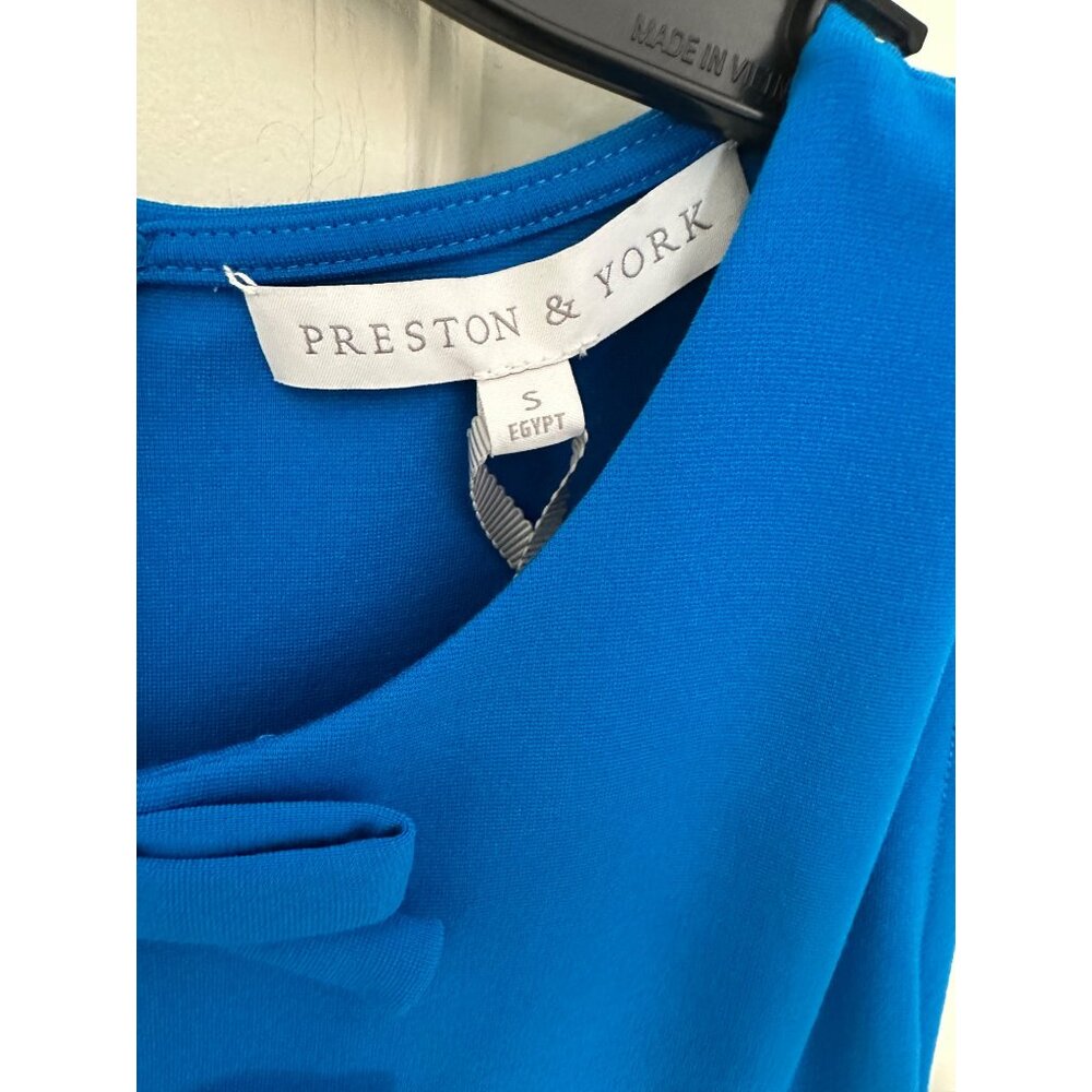 New Preston & York Blue Tamara Ponte Sleeveless Small Shift Dress office siren - Picture 5 of 9